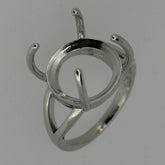 Sterling Silver Semi Mount Ring Setting Round RD 13x13mm Cabochon Long Prong - Syzjewelry